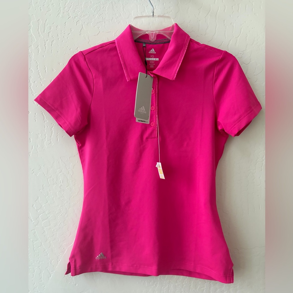 ADIDAS Ultimate Polo Golf Women's XSmall Pink  Short Sleeve Summer Spring